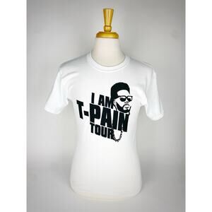 I am T-Pain Tour Men’s Graphic T-Shirt Sz Small White And Black Pop Music Artist